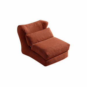 English Elm Cloud Corduroy Sleeper Chair Foldable High Density Foam Seat for Small Space Living Orange W1765P448612