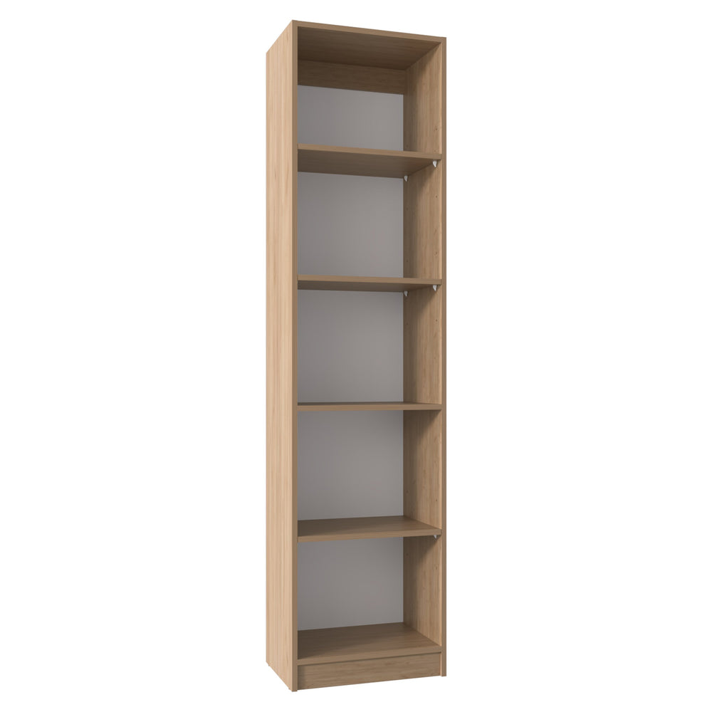 English Elm XS Compact Bookcase Narrow 5-Shelf Natural Wood Engineered Shelf Unit for Small Spaces, Durable Assembly-Friendly B097P296882