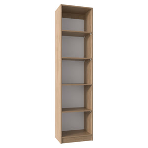 English Elm XS Compact Bookcase Narrow 5-Shelf Natural Wood Engineered Shelf Unit for Small Spaces, Durable Assembly-Friendly B097P296882