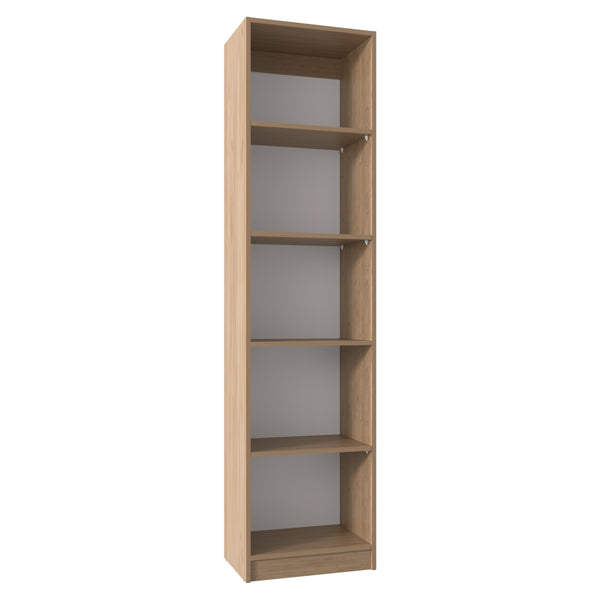 English Elm XS Compact Bookcase Narrow 5-Shelf Natural Wood Engineered Shelf Unit for Small Spaces, Durable Assembly-Friendly B097P296882