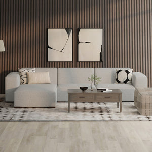 English Elm Rex Two-Seater Sofa With Left Chaise - Eco-Friendly Comfort, Soft Performance Fabric & Throw Pillows B136P199218-GIGA