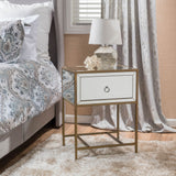 Christopher Knight Home® - Noble House - Inka Mirrored Gold 1 Drawer Side Table