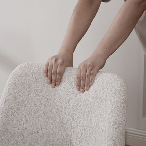 English Elm 21.46" Modern Chenille Dining Chair Set of 4 with Curved High Back, Rubberwood Legs, Comfortable Foam Seat Beige W3189S00005