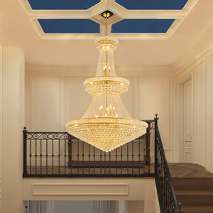 English Elm Grand Grand Gold Crystal Chandelier 48" 3-Tier Empire, 42 E12 Warm LEDs, 680 K9 Crystals, 79" Chain W2869S00005