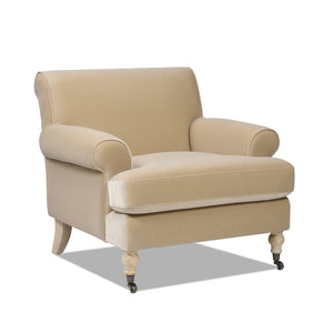 English Elm Alana Barrel Accent Chair in Performance Velvet with Rolling Casters for Living Room B2719P238307