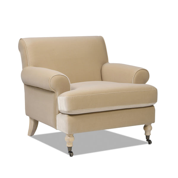 English Elm Alana Barrel Accent Chair in Performance Velvet with Rolling Casters for Living Room B2719P238307