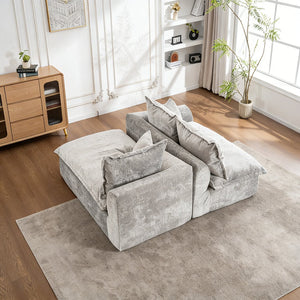 English Elm 103" Chenille Cloud Sectional Modular L-shape Sofa No Assembly Plush Living Room W1170S00044