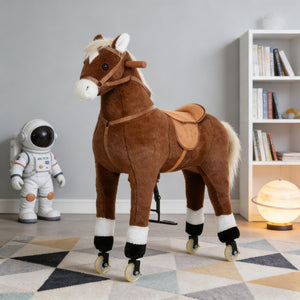 English Elm Large Plush Walking Horse Ride on Toy Pedal Powered for Kids Ages 5 to 16 T3971P442229