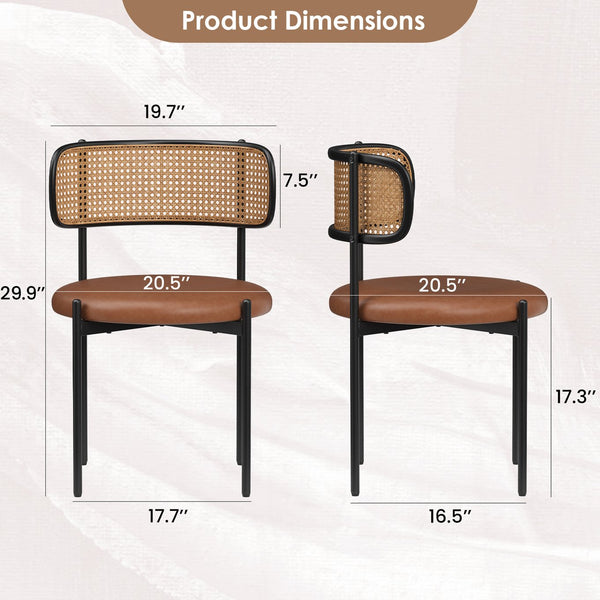 English Elm Adjustable Swivel Barstools Set of 2 Pu Leather Industrial Mid-century Kitchen Island Seating Brown T3623P433774
