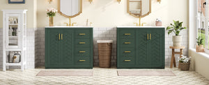 English Elm 72'' Elegant Bathroom Vanity With Ceramic Sink, Soft-Close Drawers & Solid Wood Storage Cabinet Set N710SS00013F