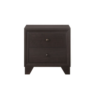 English Elm Wooden Nightstand With 2 Spacious Drawers In Rich Espresso Finish - Timeless Style & Functionality B016P252964-GIGA