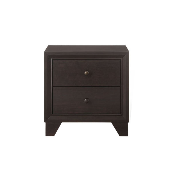 English Elm Wooden Nightstand With 2 Spacious Drawers In Rich Espresso Finish - Timeless Style & Functionality B016P252964-GIGA