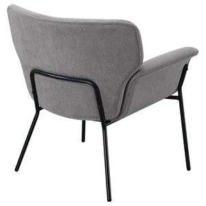 English Elm Davina Ash Grey Upholstered Chair with Flared Arms, Plush Seat & Metal Legs for Modern Minimalist Homes B062P344977