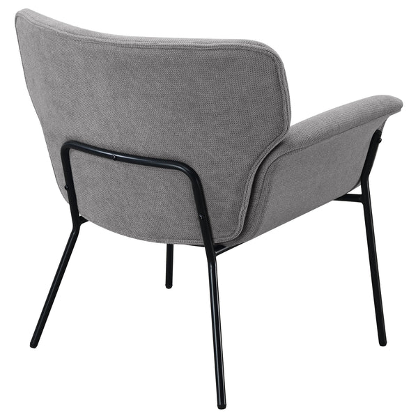 English Elm Davina Ash Grey Upholstered Chair with Flared Arms, Plush Seat & Metal Legs for Modern Minimalist Homes B062P344977