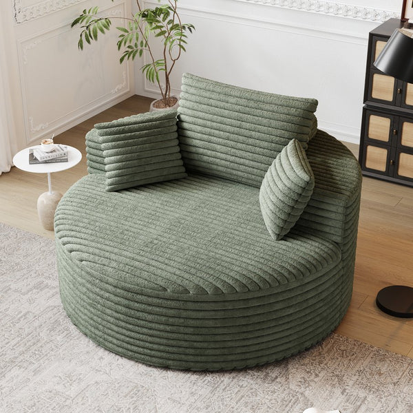 English Elm 50''L Plush Corduroy Sponge Single Sofa Bed with No Assembly, Fluffy Modern Sleeper for Living Areas Green W834P337416