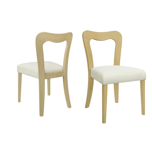 English Elm Christopher Knight Home® - Dining Chair Modern Set of 2 with Rounded Back and Upholstered Seat on Durable Rubberwood Frame Beige,Natural Ash N771P254007A