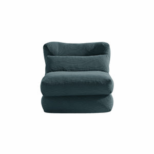 English Elm Cloud Corduroy Sleeper Chair Foldable High Density Foam Seat for Small Space Living Grey W1765P448641
