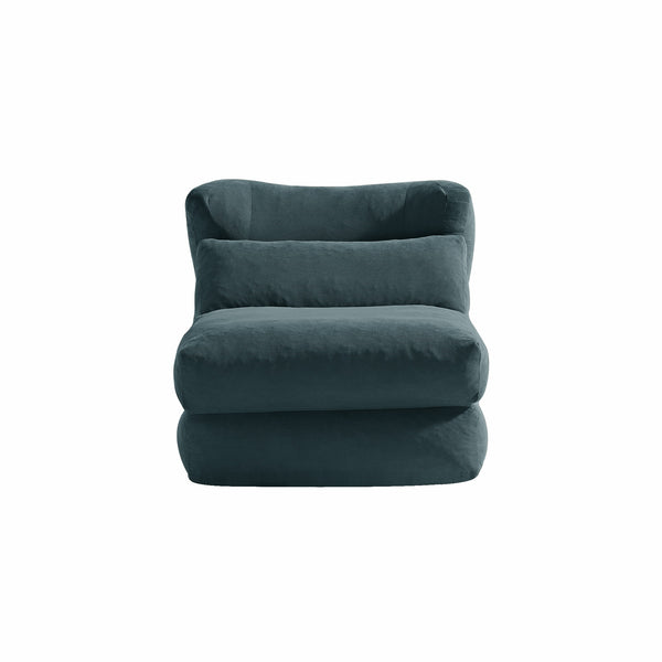 English Elm Cloud Corduroy Sleeper Chair Foldable High Density Foam Seat for Small Space Living Grey W1765P448641