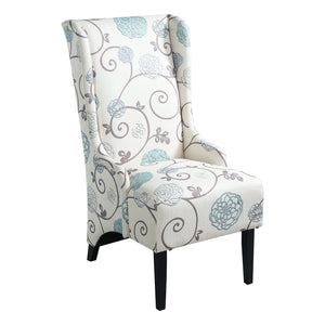 English Elm Dining Chair Wingback High Back Upholstered Seat with Tapered Birch Legs Modern Formal N767P401040M