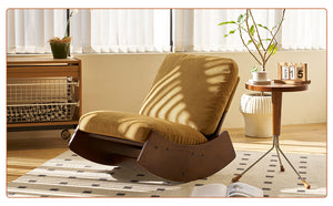 English Elm Comfortable Corduroy Glider Rocking Chair Solid Wood Frame Nursery and Bedroom Accent W2105P480685
