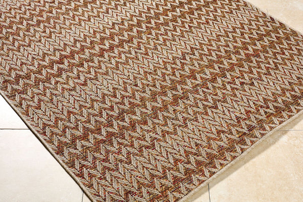 Livabliss Crete Flatweave Polypropylene Area Rug Farmhouse Cottage Style for Entryway or Dining Room Burnt Orange, S 6'3" x 9' CEE2301-679