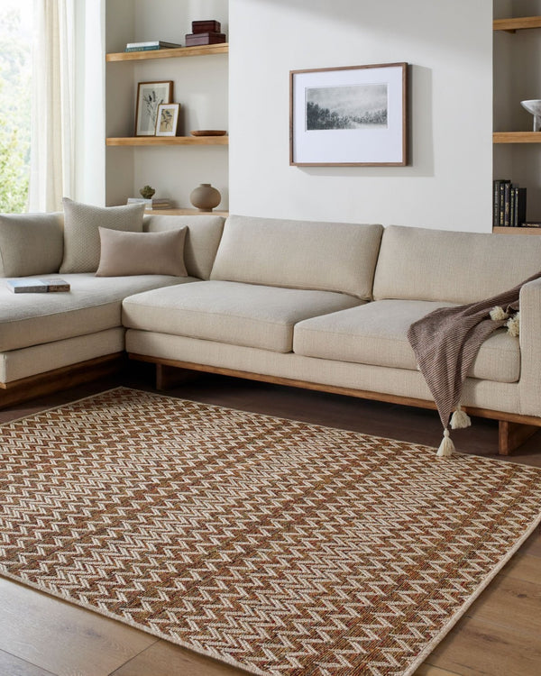 Livabliss Crete Flatweave Polypropylene Area Rug Farmhouse Cottage Style for Entryway or Dining Room Burnt Orange, S 6'3" x 9' CEE2301-679