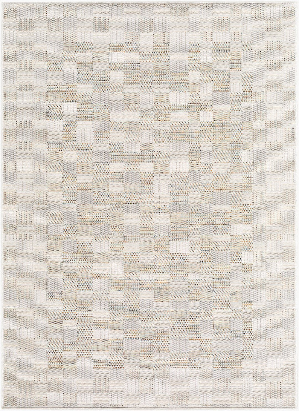 Livabliss Crete Flatweave Polypropylene Area Rug Farmhouse Cottage Style for Indoor Outdoor Spaces Ivory, Sand 5' x 7' CEE2310-537
