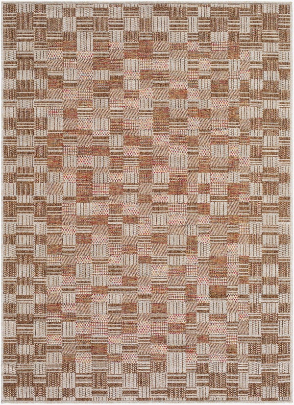Livabliss Crete Flatweave Polypropylene Area Rug Farmhouse Cottage Style for Living Room or Patio Burnt Sienna, S 7'6" x 10' CEE2311-71010