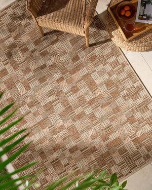 Livabliss Crete Flatweave Polypropylene Area Rug Farmhouse Cottage Style for Living Room or Patio Burnt Sienna, S 7'6" x 10' CEE2311-71010