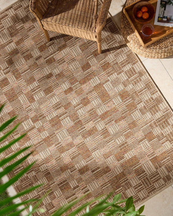 Livabliss Crete Flatweave Polypropylene Area Rug Farmhouse Cottage Style for Living Room or Patio Burnt Sienna, S 7'6" x 10' CEE2311-71010