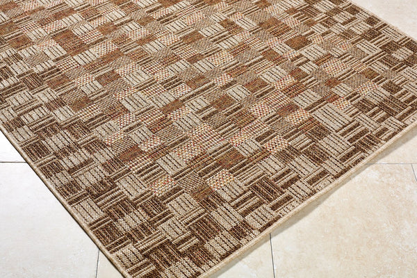 Livabliss Crete Flatweave Polypropylene Area Rug Farmhouse Cottage Style for Living Room or Patio Burnt Sienna, S 7'6" x 10' CEE2311-71010