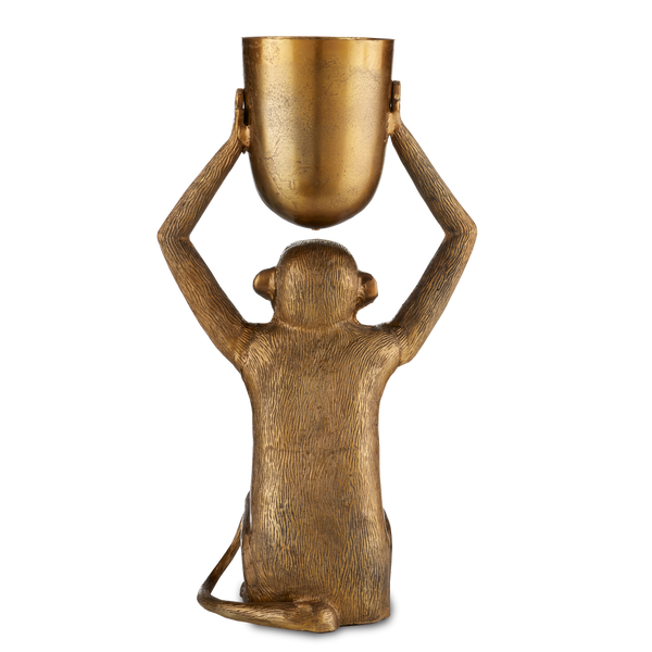 Abu Gold Planter - Vintage-Inspired Cast Aluminum Design with Antique Gold Finish for Bohemian Style