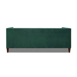 English Elm Jack 84" Modern Tuxedo Tufted Sofa, Evergreen Velvet