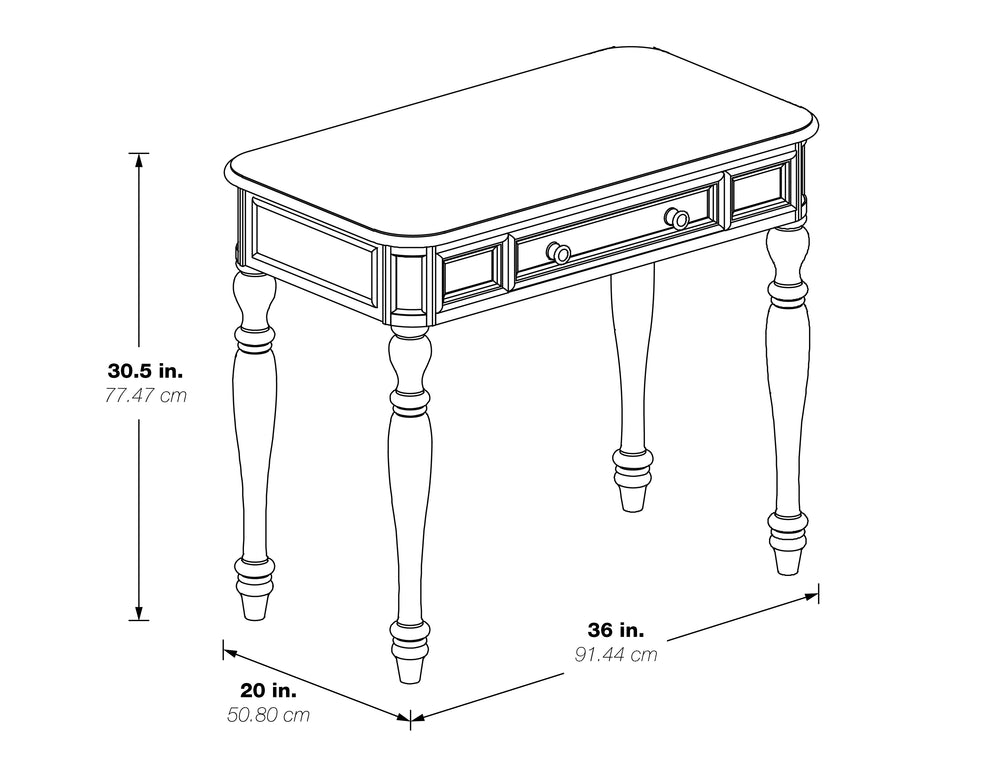 OSP Home Furnishings Country Meadows 36" Desk Antique White