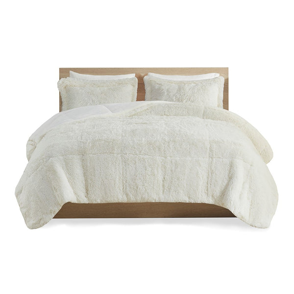 English Elm King/Cal Plush Malea Shaggy Long Fur Comforter Mini Set – Ultra Soft Faux Fur, Plush Reverse, Cozy Luxury B03595904
