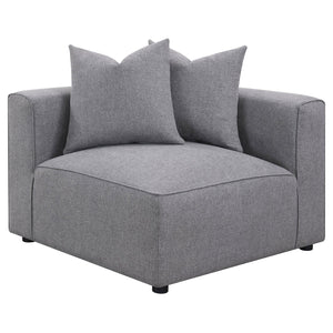 English Elm Amherst Grey Corner Chair With Accent Pillow - Modern Comfort, Versatile Design For Any Space B062P358231
