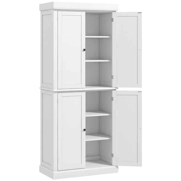 English Elm Tall Farmhouse Pantry Cabinet with Beadboard Doors Drawer and Adjustable Shelving T3971S00103