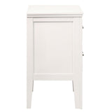 English Elm Madsin White 2-Drawer Nightstand With Chamfered Legs