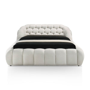 English Elm Eye-catching Gray Chenille Queen Platform Bed Tufted Headboard Modern Bedroom B2741S00822
