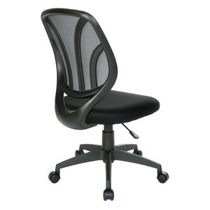 OSP Home Furnishings Screen Mesh Armless Task Chair with Lumbar Support for Home Office Productivity EM69200PN-3M