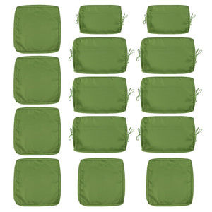 English Elm Cushion Covers 14Pc Set for 7-Piece Wicker Sectional Sofa Outdoor Slipcovers with Zippers Non-Slip Protection Green W419P295491