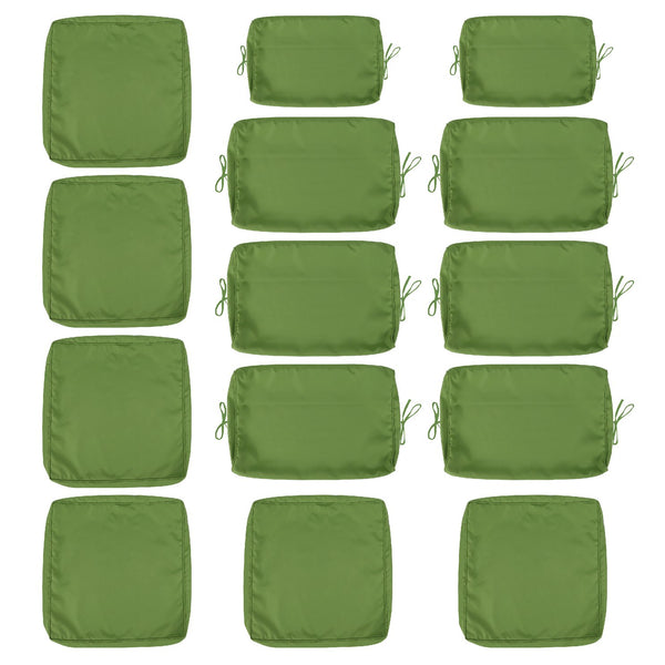 English Elm Cushion Covers 14Pc Set for 7-Piece Wicker Sectional Sofa Outdoor Slipcovers with Zippers Non-Slip Protection Green W419P295491