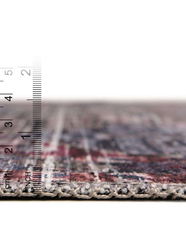 Unique Loom Mangata Maya Machine Made Border Rug Multi, Blue/Gray/Light Blue/Beige/Black/Navy Blue/Red/Pink 2' 7" x 13' 1"