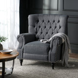 Christopher Knight Home® - Noble House - Sunapee Contemporary Tufted Recliner with Nailhead Trim