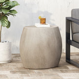 Christopher Knight Home® Modern Lightweight Concrete Side Table - Light Gray, Durable & Stylish for Patio or Backyard