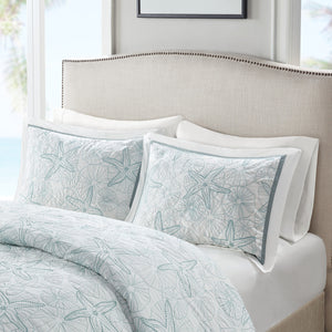 English Elm Duvet Harbor House Maya Bay Embroidered Seashell & Sand Dollar 200TC Cotton Full/Queen Set Multicolor 11.81 L x 9.84 W x 4.33 H B03595770