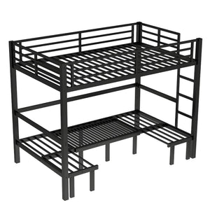 English Elm Twin Xl Solid Pine Loft Bed with Built-in Led Lighting and Storage Shelves W1580S00503