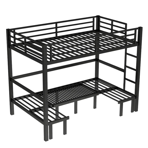 English Elm Twin Xl Solid Pine Loft Bed with Built-in Led Lighting and Storage Shelves W1580S00503