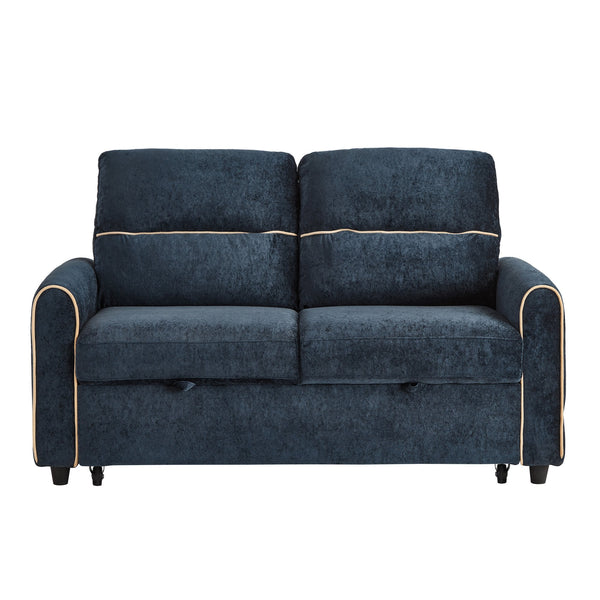 English Elm Swivel Barrel Accent Chair Chenille Tufted Round Club Seat for Living Room Lounge Blue N719S002330C