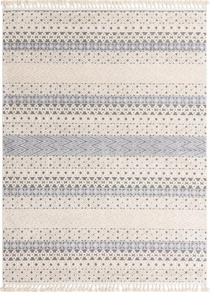 Unique Loom Arlo Matti Machine Made Striped Rug Sandy Beige, Beige/Gray 7' 10" x 10' 0"